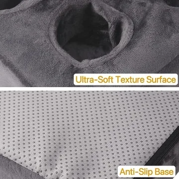 Xchouxer Couch and Bed Cup Holder Pillow, Sofa Organizer Caddy for Drinks, Remotes, Phones, Snacks (Gray)