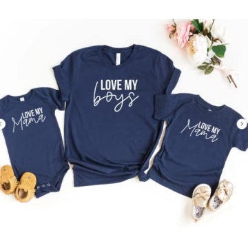 Matching Love My Boy Love My Mama Mommy and Me Shirts for Boys - Size 2T, Olive