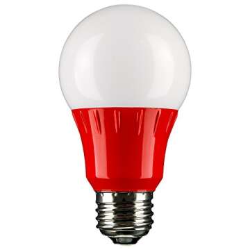 Sunlite 40454 LED A19 Colored Light Bulb, 3 Watts (25w Equivalent), E26 Medium Base, Non-Dimmable, U...
