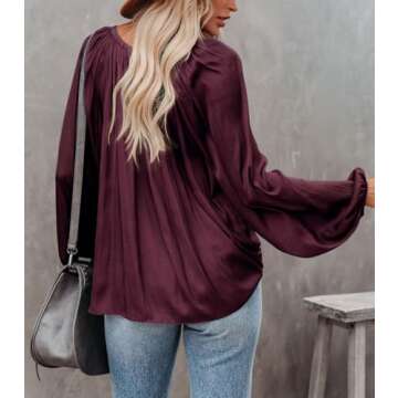 LAMISSCHE Stylish Deep V Neck Blouse for Women