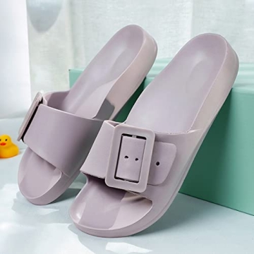 L LOUBIT Cloud Slides for Women with Arch Support Pillow Soft Recovery Sandals Lightweight Summer Beach Slippers Non-Slip Shower Shoes Purple 39