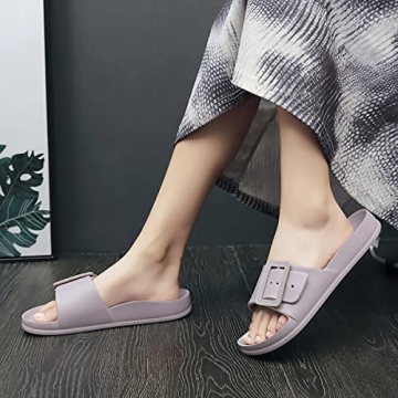 L LOUBIT Cloud Slides for Women with Arch Support Pillow Soft Recovery Sandals Lightweight Summer Beach Slippers Non-Slip Shower Shoes Purple 39