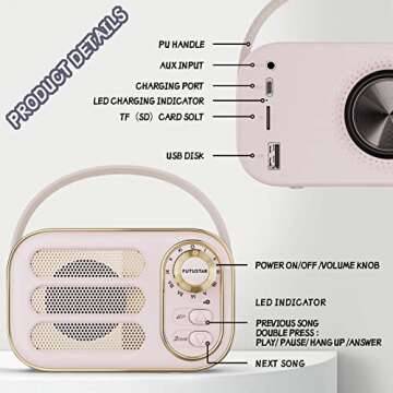 Aresrora Vintage Bluetooth Speaker - Retro Design for All