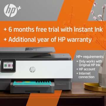 HP OfficeJet Pro 8025e All-in-One Inkjet Wireless Printer Copier Scanner Fax 35 Page ADF Two-Sided 2...