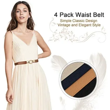 WERFORU Skinny Waist Belt Set of 4 for Fashion Lovers