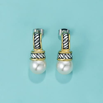 Elegant Two Tone Twisted Wire Earrings for Women