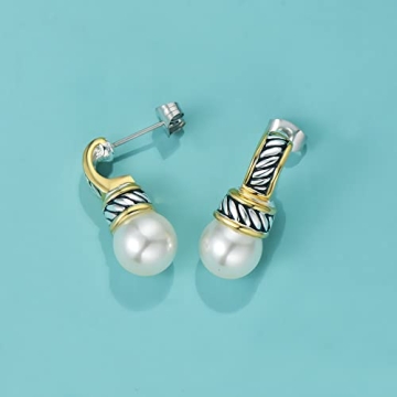 Elegant Two Tone Twisted Wire Earrings for Women