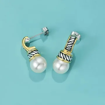 Elegant Two Tone Twisted Wire Earrings for Women