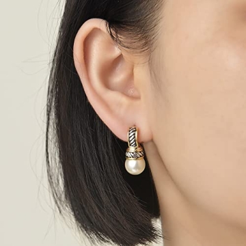 Elegant Two Tone Twisted Wire Earrings for Women