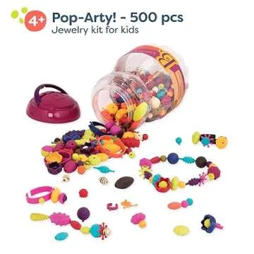 Pop-Arty Jewelry Kit for Kids - 500 Pcs Creative Set