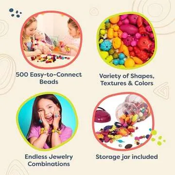 Pop-Arty Jewelry Kit for Kids - 500 Pcs Creative Set