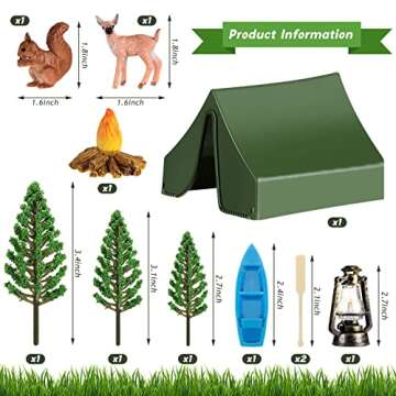 Yookeer 11 Pcs Camping Cake Topper Fireside Camp Decor Set Fireside Camp Christmas Cake Topper Campi...