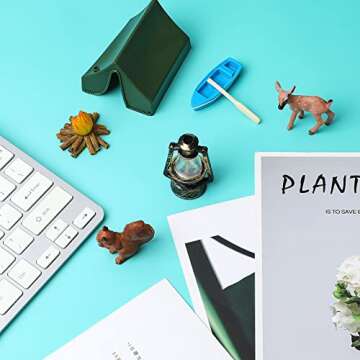 Yookeer 11 Pcs Camping Cake Topper Fireside Camp Decor Set Fireside Camp Christmas Cake Topper Camping Themed Cake Topper Cake Decoration for Forest Theme Birthday Party Supplies(Fresh Style)