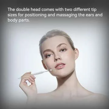 Agatige Dual Head Facial Reflexology Tools, Stainless Steel Portable Ear Acupuncture Body Point Probe Massage Tool (12cm)