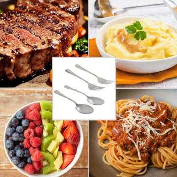 Cornucopia Brands Serving Spoons & Large Serving Forks Set (4 pack, 2 of each); Buffet & Banquet Style Elegant Classic Serving Utensils