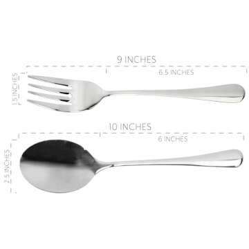Cornucopia Brands Serving Spoons & Large Serving Forks Set (4 pack, 2 of each); Buffet & Banquet Style Elegant Classic Serving Utensils