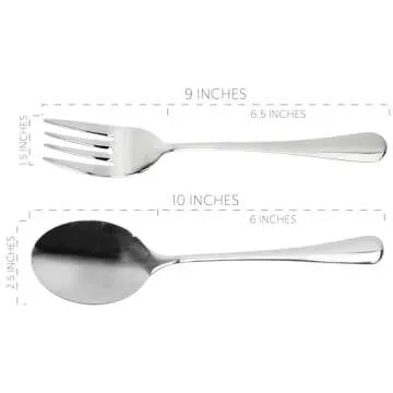 Cornucopia Brands Serving Spoons & Large Serving Forks Set (4 pack, 2 of each); Buffet & Banquet Style Elegant Classic Serving Utensils