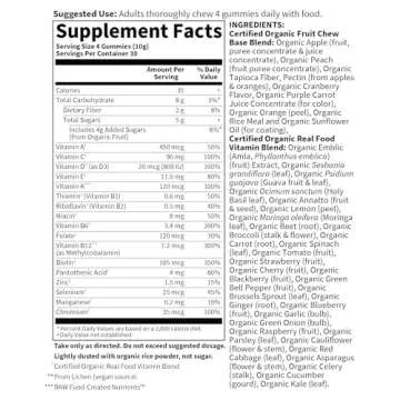 Garden of Life Organics Men's Gummy Vitamins - Berry - Certified Organic, Non-GMO, Vegan, Kosher Complete Multi - Methyl B12, C & D3 - Gluten, Soy & Dairy Free, 120 Real Fruit Chew Gummies