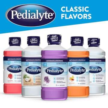 Pedialyte Electrolyte Solution, Unflavored, Hydration Drink, 8 bottles, 1 liter each