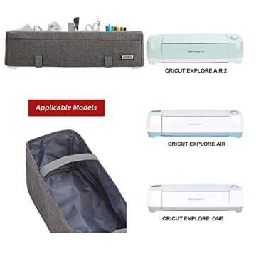 HOMEST Cricut Dust Cover with Storage Pockets in Grey