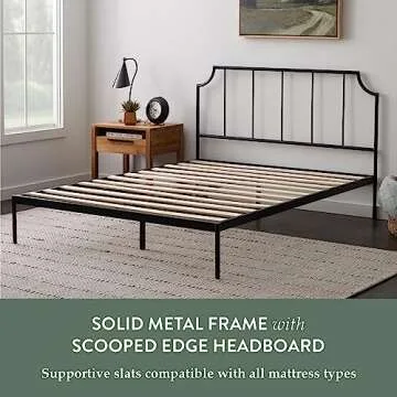 Edenbrook Sydney Black Metal Bed - No Box Spring Needed