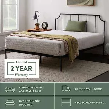 Edenbrook Sydney Black Metal Bed - No Box Spring Needed