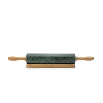 Elegant Fox Run Marble Rolling Pin with Base for Baking
