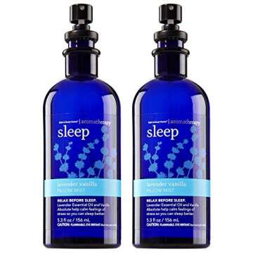 Bath & Body Works Aromatherapy Sleep Lavender Vanilla Pillow Mist, 5.3 Fl Oz, 2-Pack (Packaging May ...