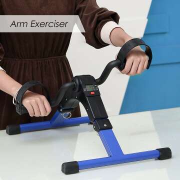 Mini Folding Pedal Exerciser for Arm and Leg Use