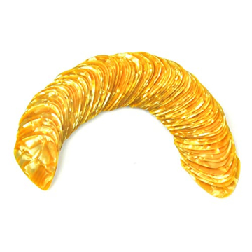 Celluloid Yellow Pearl Guitar Picks - 12 Pack