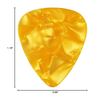 Celluloid Yellow Pearl Guitar Picks - 12 Pack