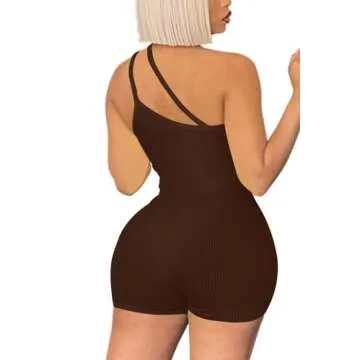 MVKV Womens Jumpsuits Unitard Bodysuits One Piece Shorts Rompers Yoga Sleeveless Backless Seamless B...