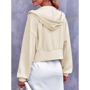 Fisoew Women's Crop Hoodie for Stylish Active Comfort