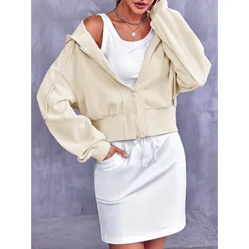 Fisoew Women's Crop Hoodie for Stylish Active Comfort