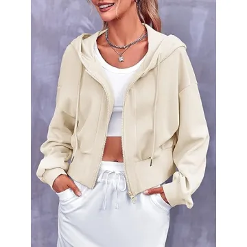 Fisoew Women's Crop Hoodie for Stylish Active Comfort