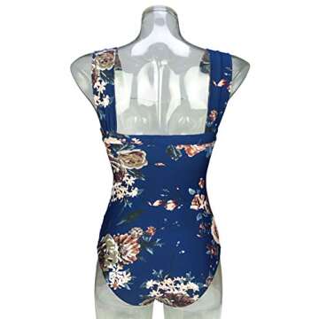 COCOSHIP Women's One Piece Square Back Bikini Off Shoulder Wide Supportive Straps Swimsuit Ruffle Swimwear