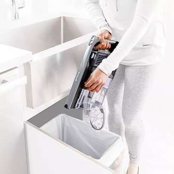 Shark IX141H Pet Cordless Stick Vacuum with Anti-Allergen Complete Seal, XL Dust Cup, LED Headlights, Removable Handheld, 40min Runtime, Grey/Purple, 7.5 lbs (Renewed)