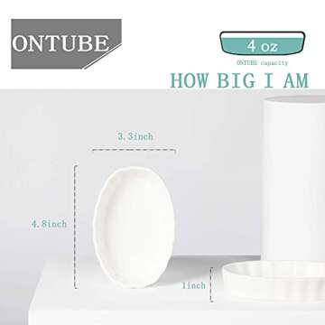 ONTUBE 4 oz Small Ramekins - Perfect for Baking, Dishes & Dipping Sauces Set of 6