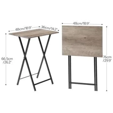 HOOBRO Folding TV Tray Tables - Durable & Stylish