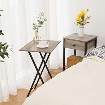 HOOBRO Folding TV Tray Tables - Durable & Stylish
