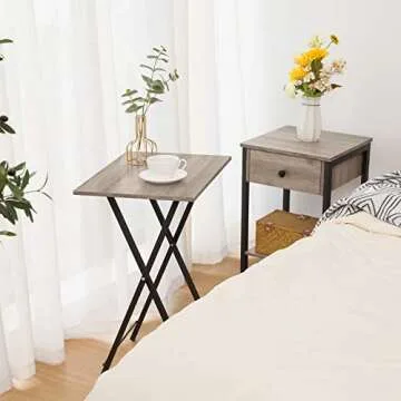 HOOBRO Folding TV Tray Tables - Durable & Stylish