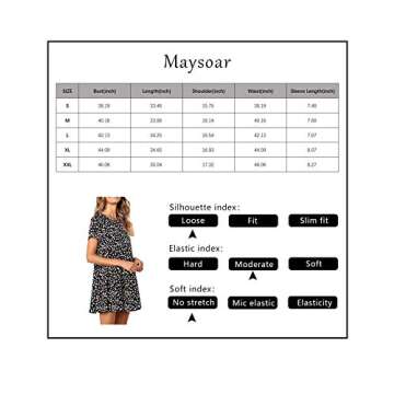 Maysoar Women's Dresses Casual Summer,Mini Dress,Maternity Dresses 2019 Loose Fit Short Sleeve T Shirt Polka Dots Plus Size Vintage Dress (Black, X-Large)