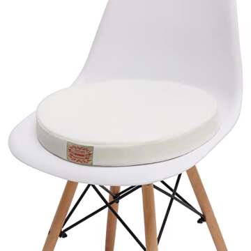 Shinnwa Round Chair Cushion, Dual-Layer Memory Foam Seat Pad for All Chairs.