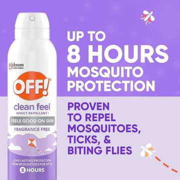 OFF! Clean Feel Insect Repellent Aerosol with 20% Picaridin, Bug Spray with Long Lasting Protection ...