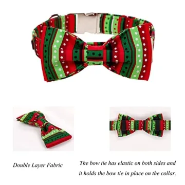 Chic Lionet Paws Christmas Dog Collar with Bowtie