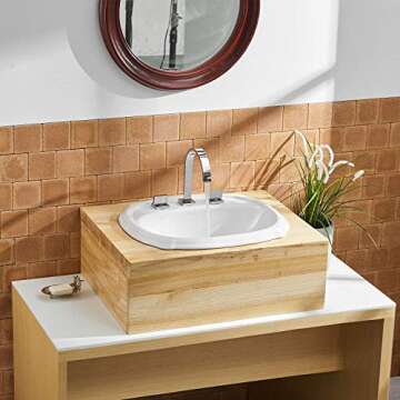 Aquafaucet Waterfall 8-16 Inch Chrome Finish 3 Holes 2 Handles Widespread Bathroom Sink Faucet