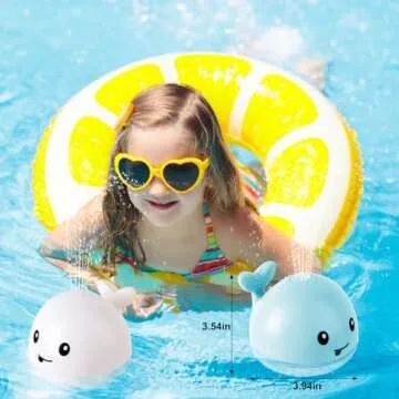 Baby Bath Toys for Kids Ages 1-3, Whale Bath Toy Sprinkler Light up Bath Toys for Babies 6-12 Months, Water Pool Bathtub Toys Toddlers, Newborn Baby Birthday Easter Gifts 1 Year Old Boy Toys