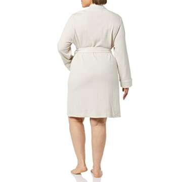 Lightweight Waffle Mid-Length Robe for Women in Plus Size