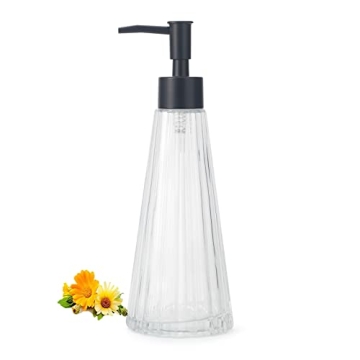 IVAILEX 10oz Hand Soap Dispenser - Stylish Glass Design for Kitchen & Bathroom