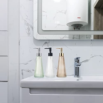 IVAILEX Elegant Glass Soap Dispenser for Kitchen & Bath